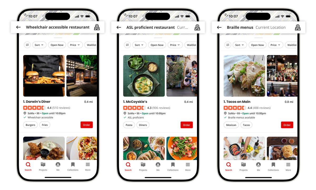 Yelp is incorporating more accessibility business attributes and rolling out AI-powered accessibility features Post feature image