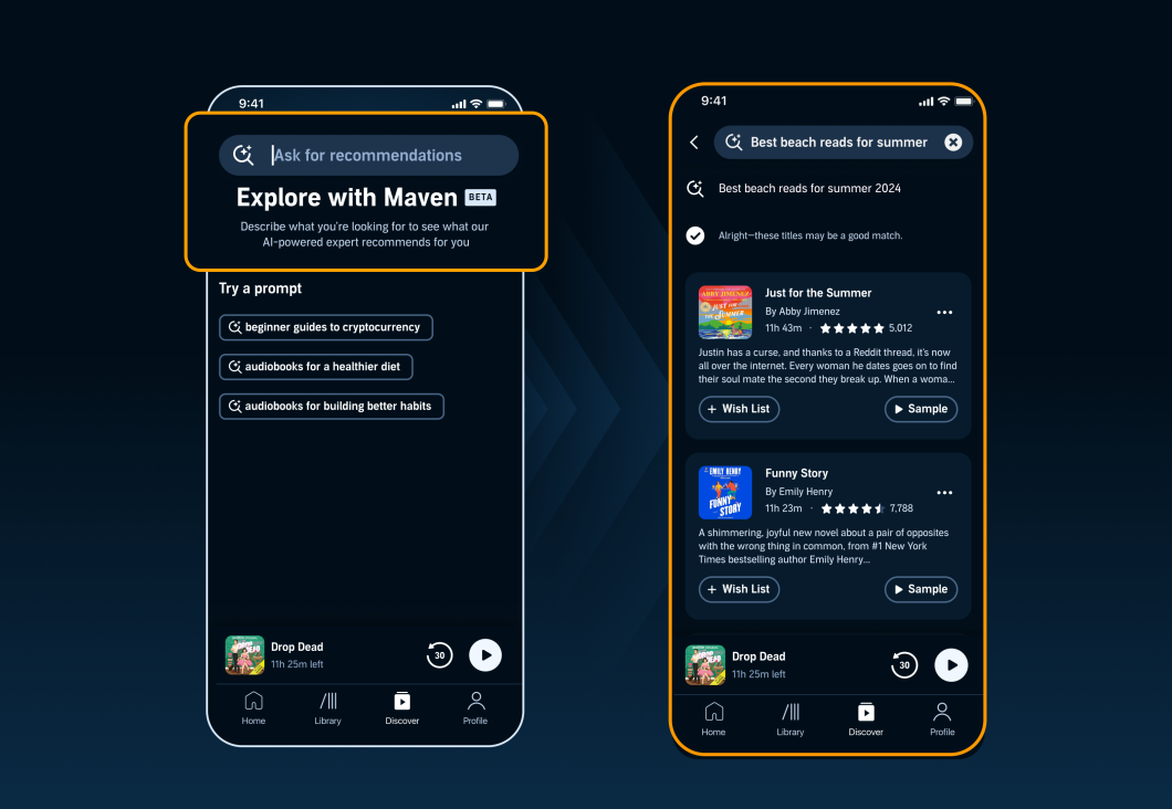 Audible is beta-testing Maven, a conversational AI-powered search feature Post feature image