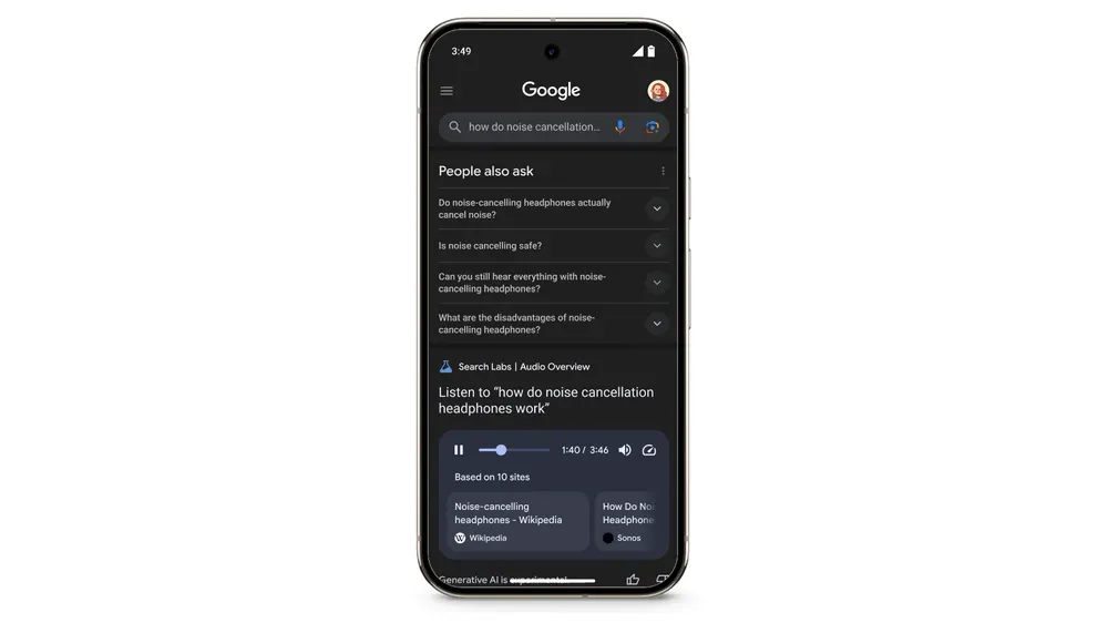 Google's newest experiment brings short audio overviews to some Search queries feature image